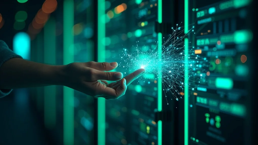 Futuristic AI engine analyzing website visitor data for real-time lead generation