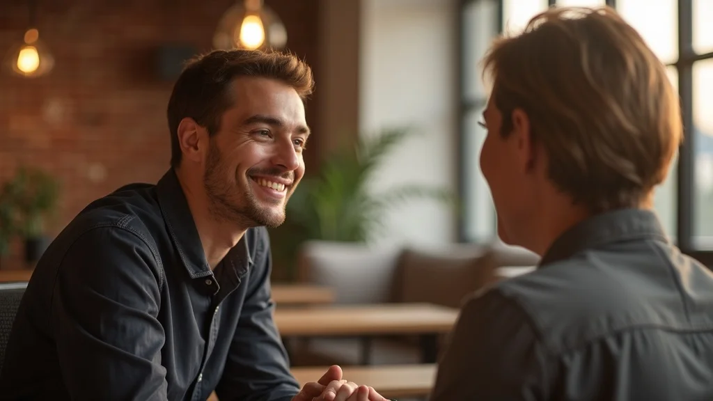 Empathetic human sales representative building trust with a client in a modern lounge office, Highlighting emotional intelligence in sales